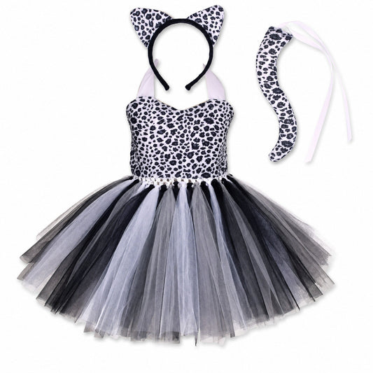 Tiger Costume for Baby Kids Forest Birthday Party Tutu Dress Outfit Toddler Girls Carnival Halloween Animal Giraffe Dress Up - Color:4