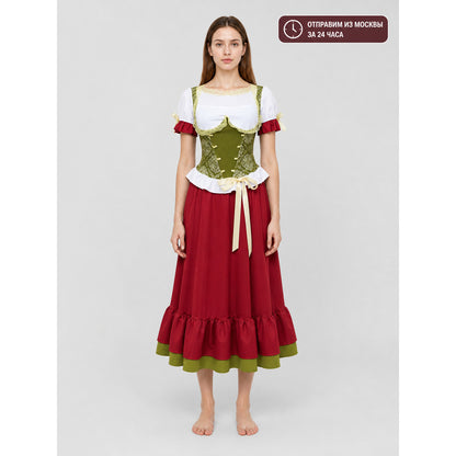 Costume with a Corsage, Blouse, and Long Skirt