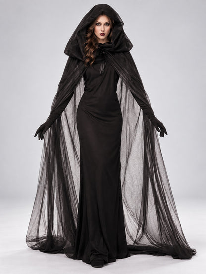 Carnival Witch Costume with Dress, Cape, and Gloves