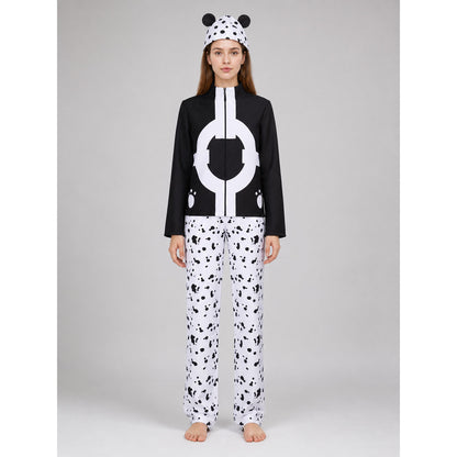 3-Piece Black and White Cosplay Costume on-model view