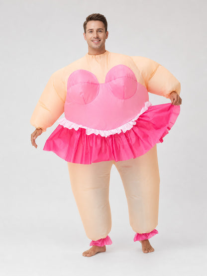 Inflatable Ballet-Style Costume with USB Fan on-model view