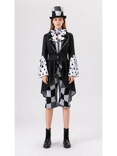 Carnival Costume with Tailcoat and Checkerboard Print