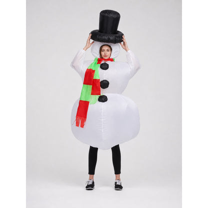 Snowman Costume with Hat and Scarf on-model view