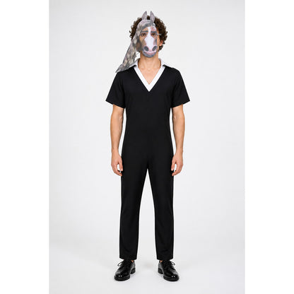 Black-and-White Horse Jumpsuit Costume with Mask main product view