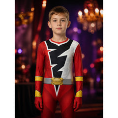 Red Ranger Cosplay Bodysuit Costume with Mask for Halloween, Kids & Adults