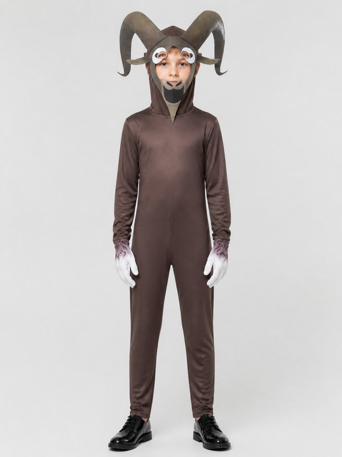 Carnival Jumpsuit "Goat Monster" with Hood on-model view