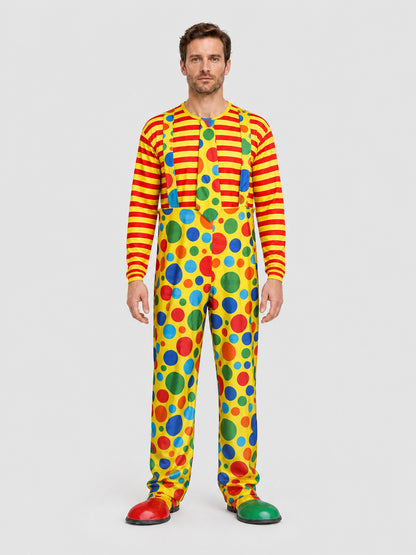 Clown Costume: Striped Top and Pants on-model view