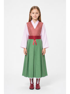 Cosplay Dress with Red Belt and Long Sleeves