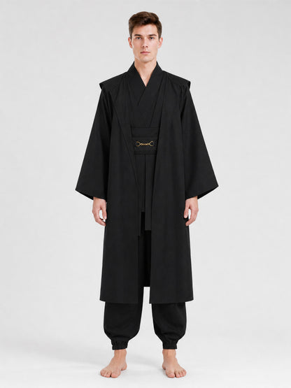 Obi-Wan Kenobi Cosplay Costume, Black Robe on-model view