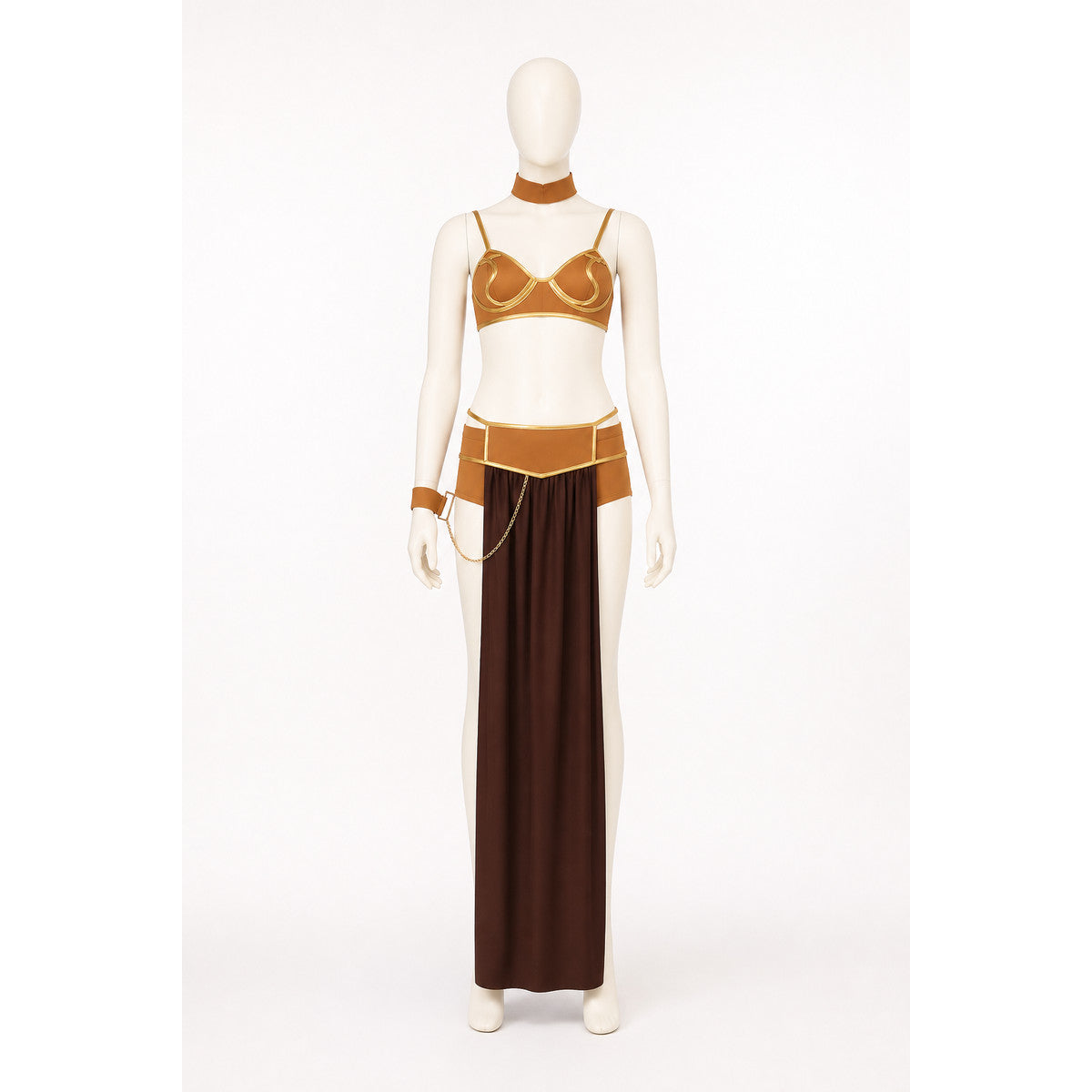 Brown Separate-Piece Cosplay Costume with Chain