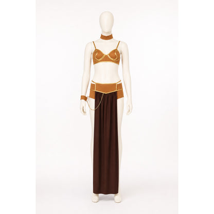 Brown Separate-Piece Cosplay Costume with Chain
