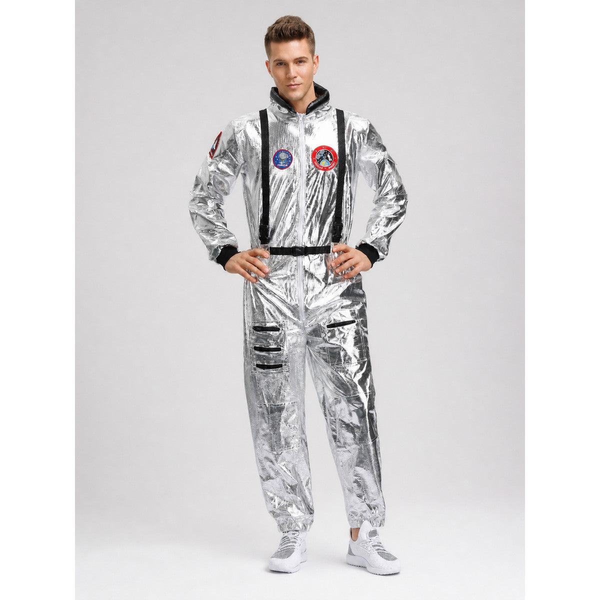 Astronaut Costume, Silver Cosplay Jumpsuit