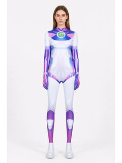 Raven DC Cosplay Jumpsuit with Geometric Print