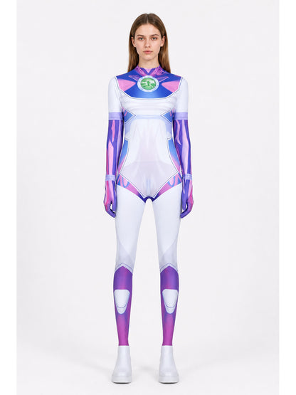 Raven DC Cosplay Jumpsuit with Geometric Print main product view