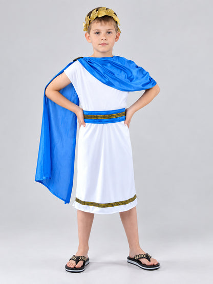 Children's Carnival Costume with Blue Cape on-model view