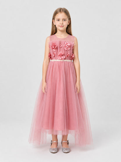 Dressy Dress with a Full Skirt, Bow, and Train on-model view