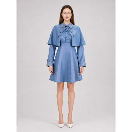 Beauxbatons Cosplay Dress with Capelet, Blue
