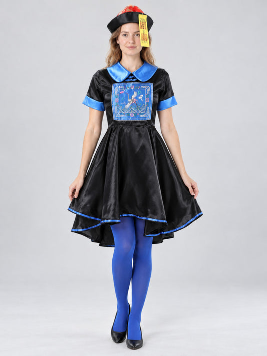 Halloween Carnival Costume with Black Dress and Hat
