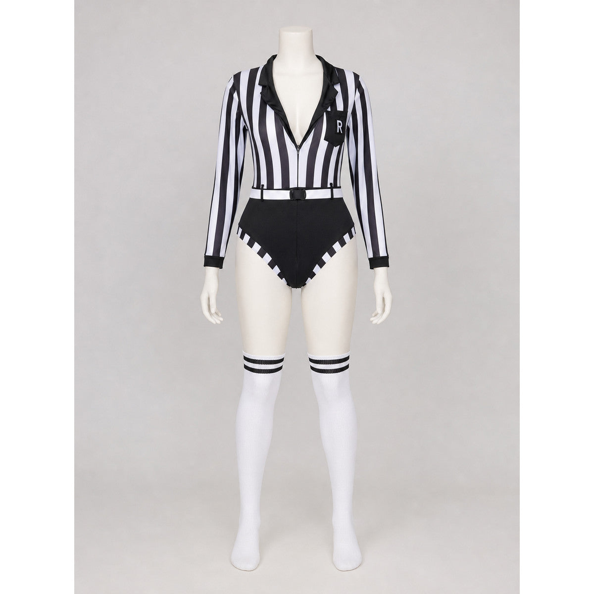 Judge Cosplay Costume: Black and White Jumpsuit