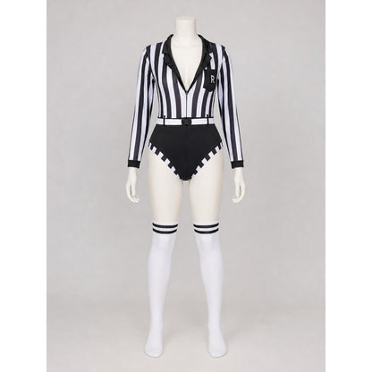 Judge Cosplay Costume: Black and White Jumpsuit