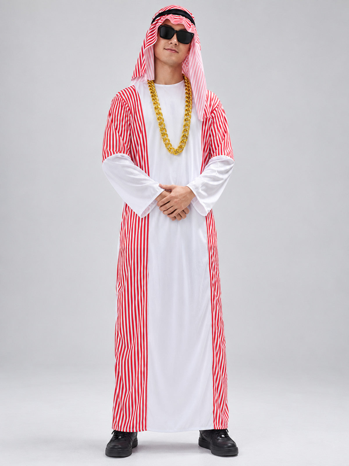 Carnival costume with headpiece and gold chain