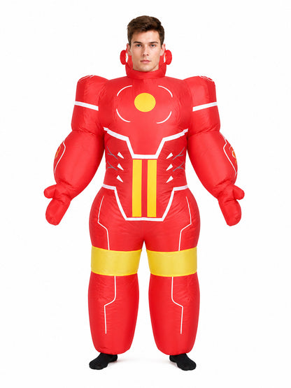 Red Inflatable Robot Costume with Yellow Details