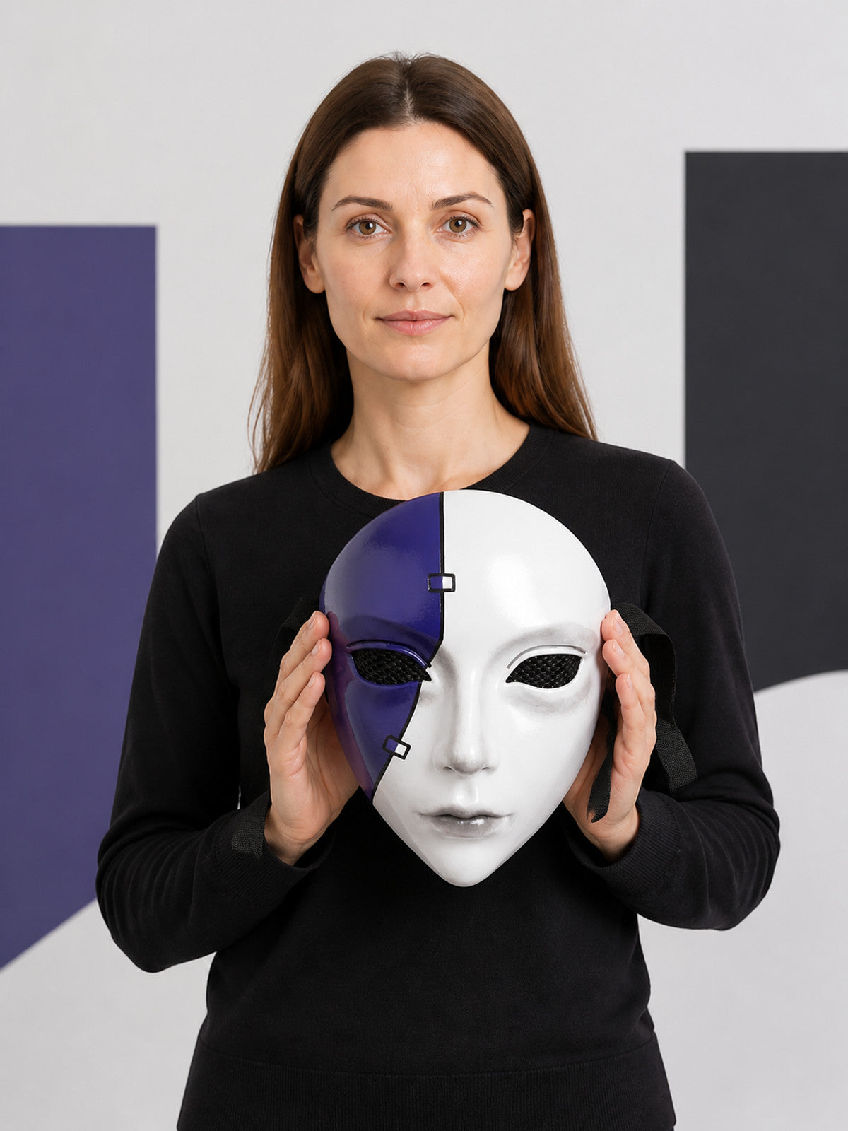 Blue and White Carnival Mask for Halloween and Cosplay
