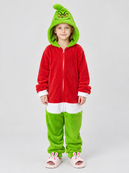 Flannel Hooded Zip-Up Pajama Jumpsuit