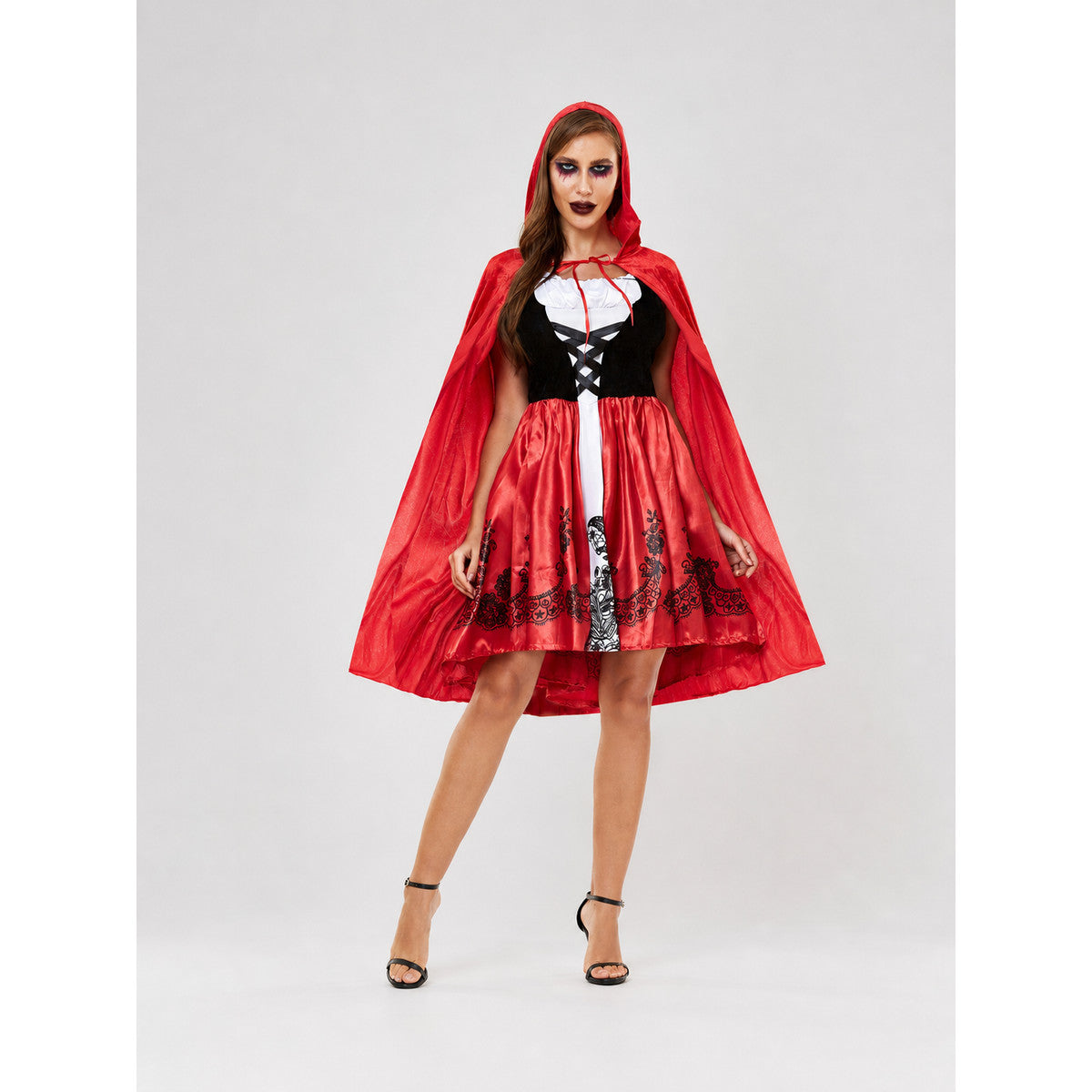 Cosplay Costume: Dress and Red Hooded Cape