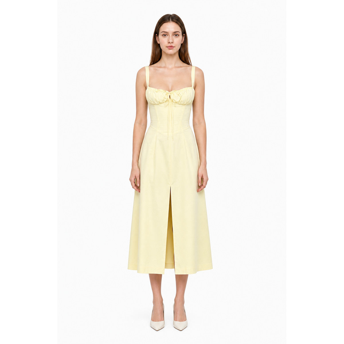 Thin-Strap Dress with a Square Neckline