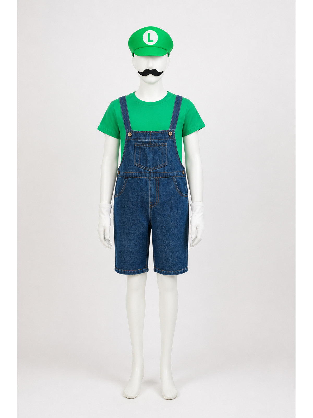 Luigi Children's Costume: T-Shirt, Overalls, and Hat main product view