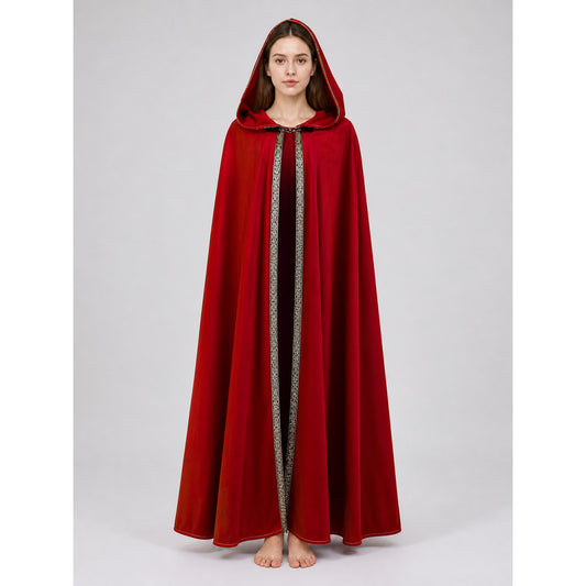 Red Hooded Carnival Cloak for Cosplay