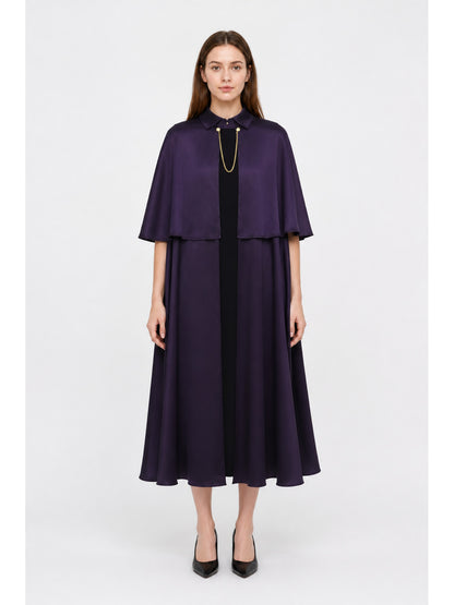Cape Cloak with Stand Collar and Gold Chain main product view