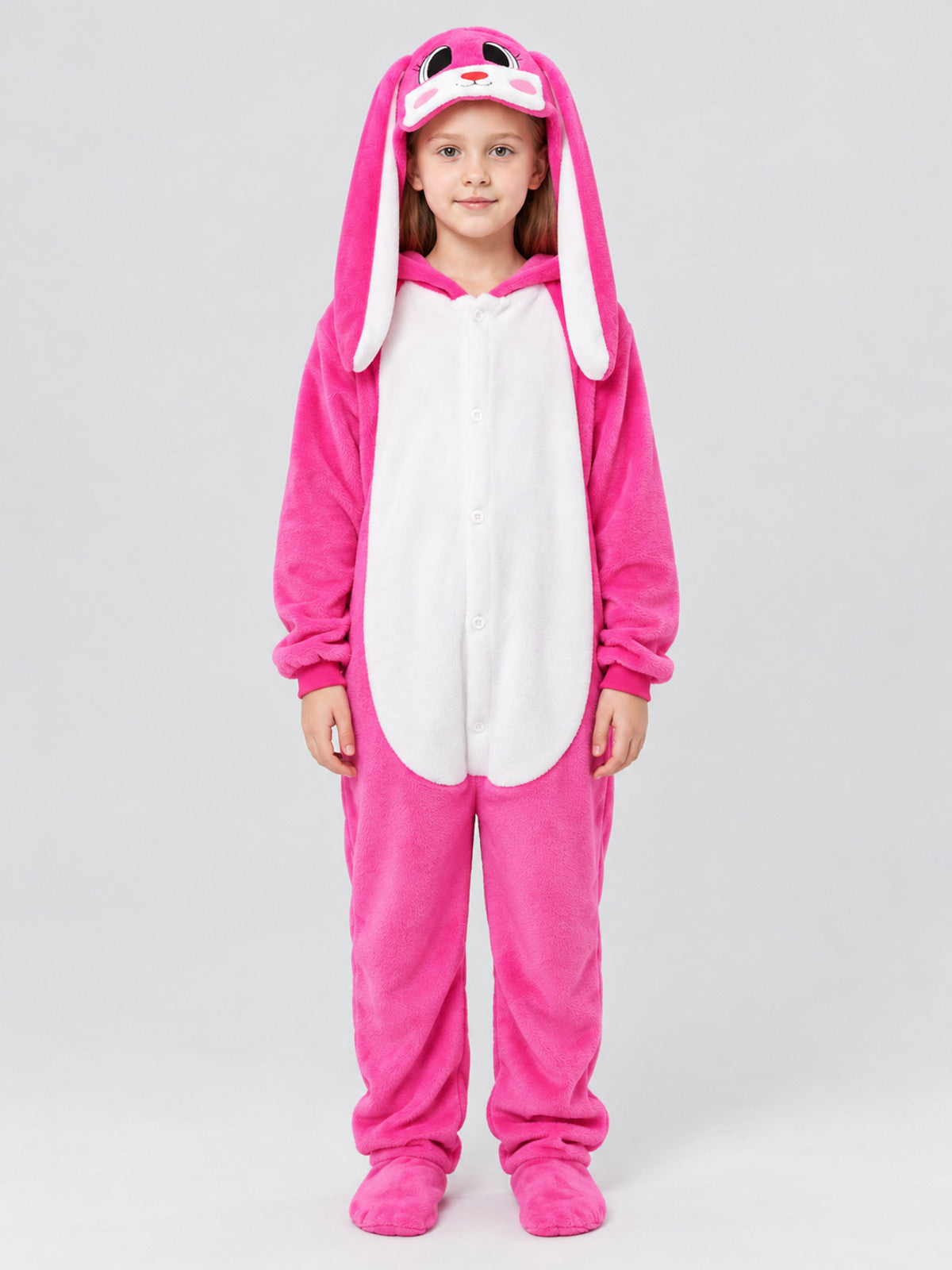 Kids' Bunny Jumpsuit Pajama with Hood and Ears