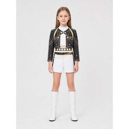 Three-Piece Stage Costume with Short Jacket on-model view