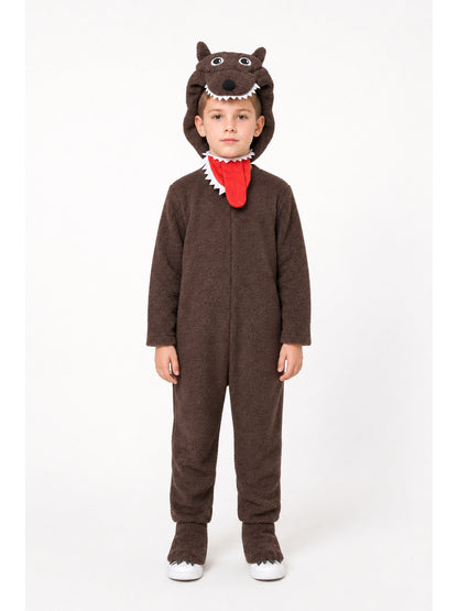 Kids' Wolf Costume with Hood and Claws main product view