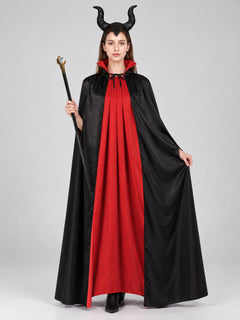 Maleficent Reversible Carnival Cloak with Wand and Horned Headband