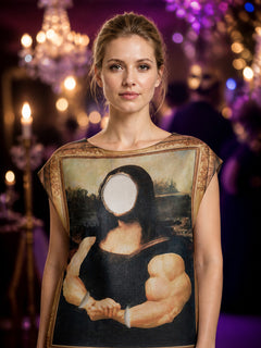 Mona Lisa Muscle Frame Onesie Funny Halloween Costume Jumpsuit
