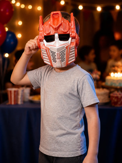 Robot Carnival Mask with Antennas, Orange and Silver