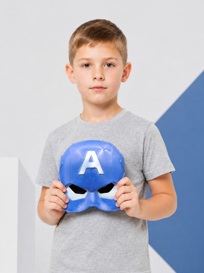 Blue Cosplay Mask with White Trim