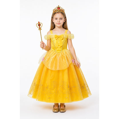 Belle Costume: Yellow Dress with Crown and Wand main product view