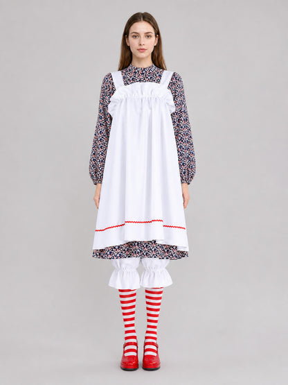 The clown costume is designed in a circus style and is suitable for Halloween on-model view