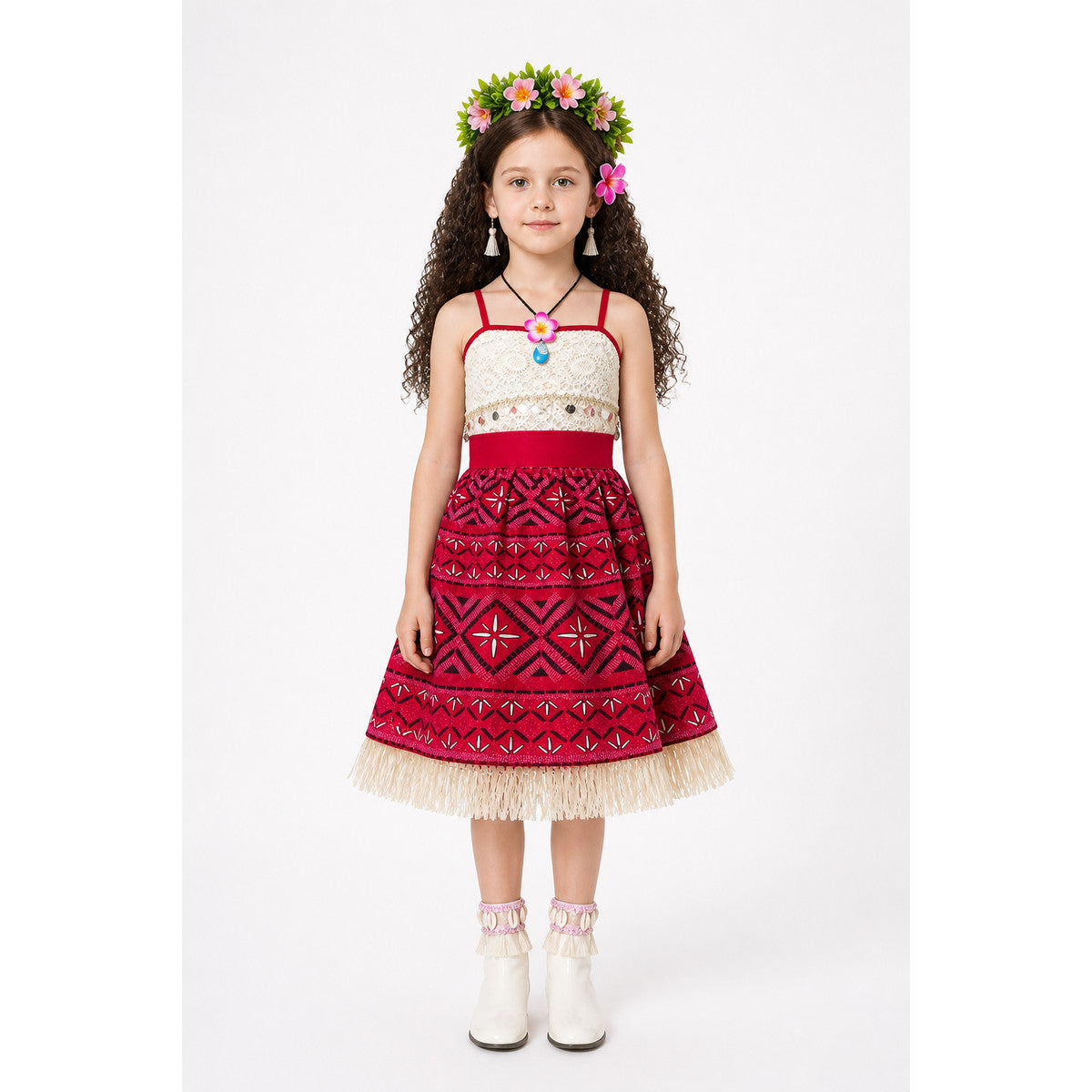 Children's Moana Carnival Dress with a Lace Top