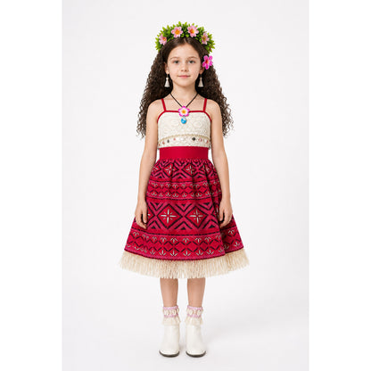Children's Moana Carnival Dress with a Lace Top