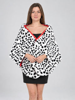 Cruella-Style Cape Black and White with Red Trim