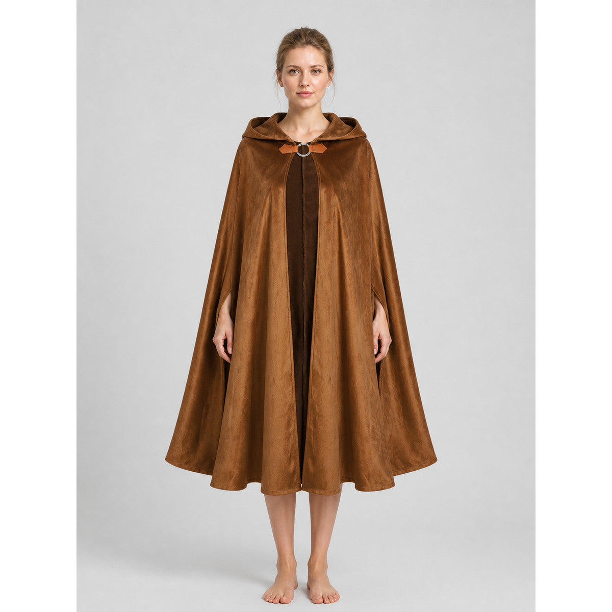 Brown Medieval Hooded Cloak