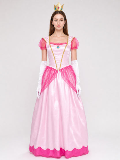 Princess Costume: Dress with Crown and Gloves on-model view