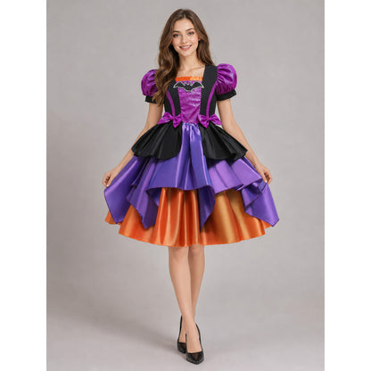 Kids' Halloween Witch Costume with Hat and Purse on-model view