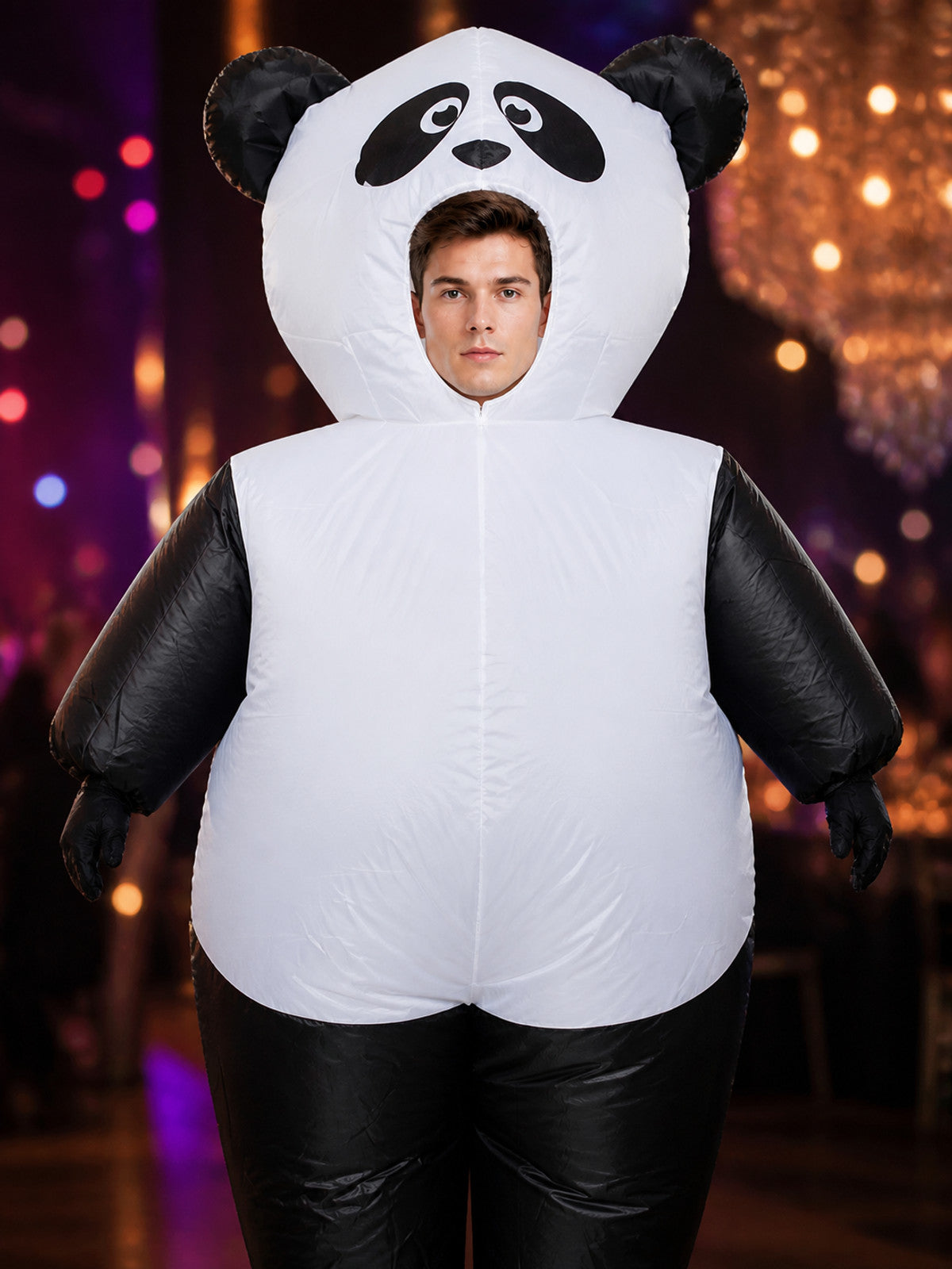 Inflatable Panda Costume Bodysuit for Adults, Funny Halloween Party Outfit