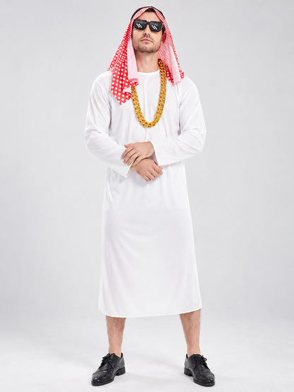 Carnival Costume with Headscarf and Pixel Glasses on-model view